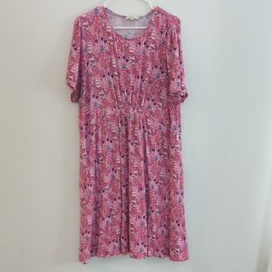 Boden Women's US 20/22R Floral Pink Jersey Dress